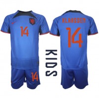 Nizozemska Davy Klaassen #14 Gostujuci Dres za djecu SP 2022 Kratak Rukav (+ Kratke hlače)